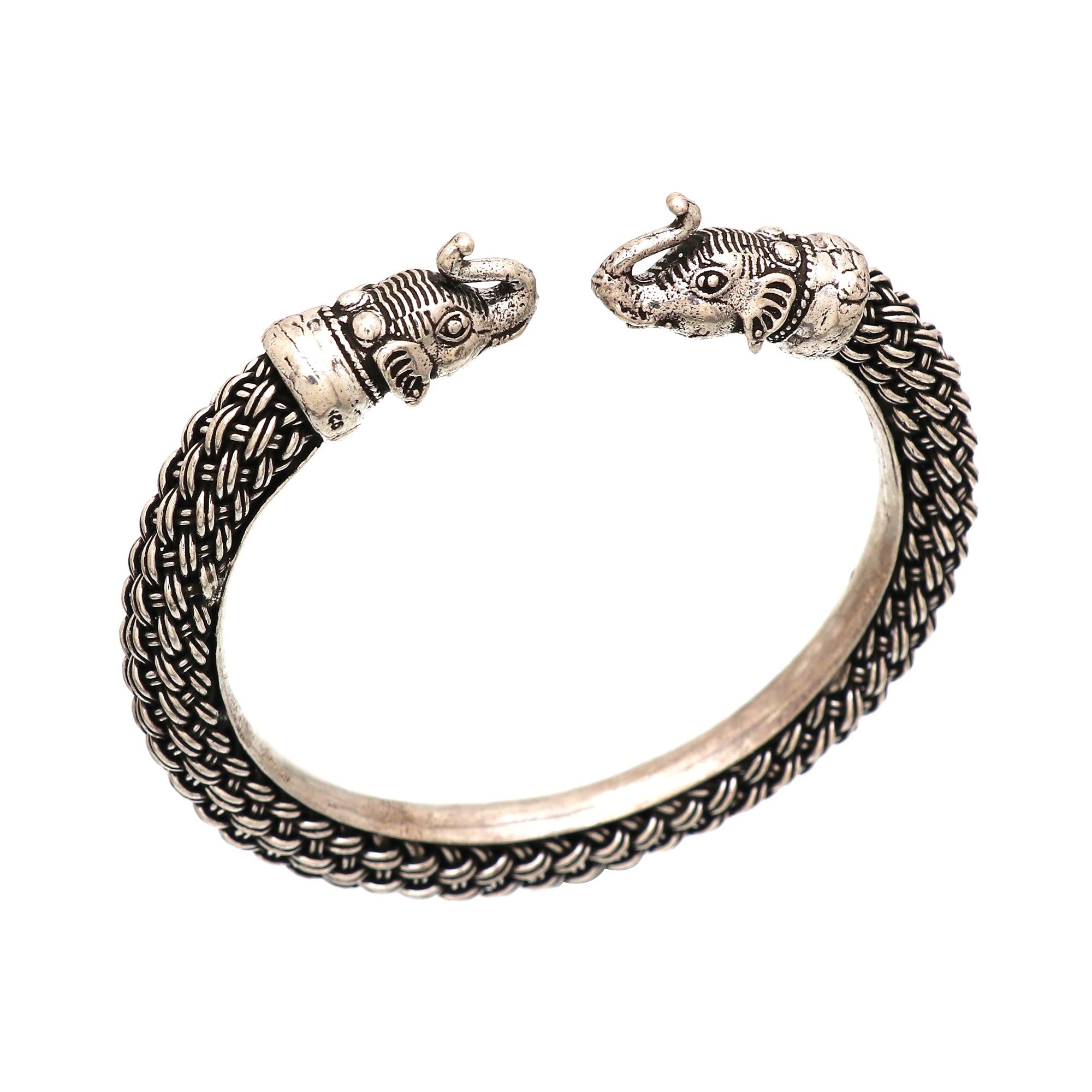 Elephant Kada Silver