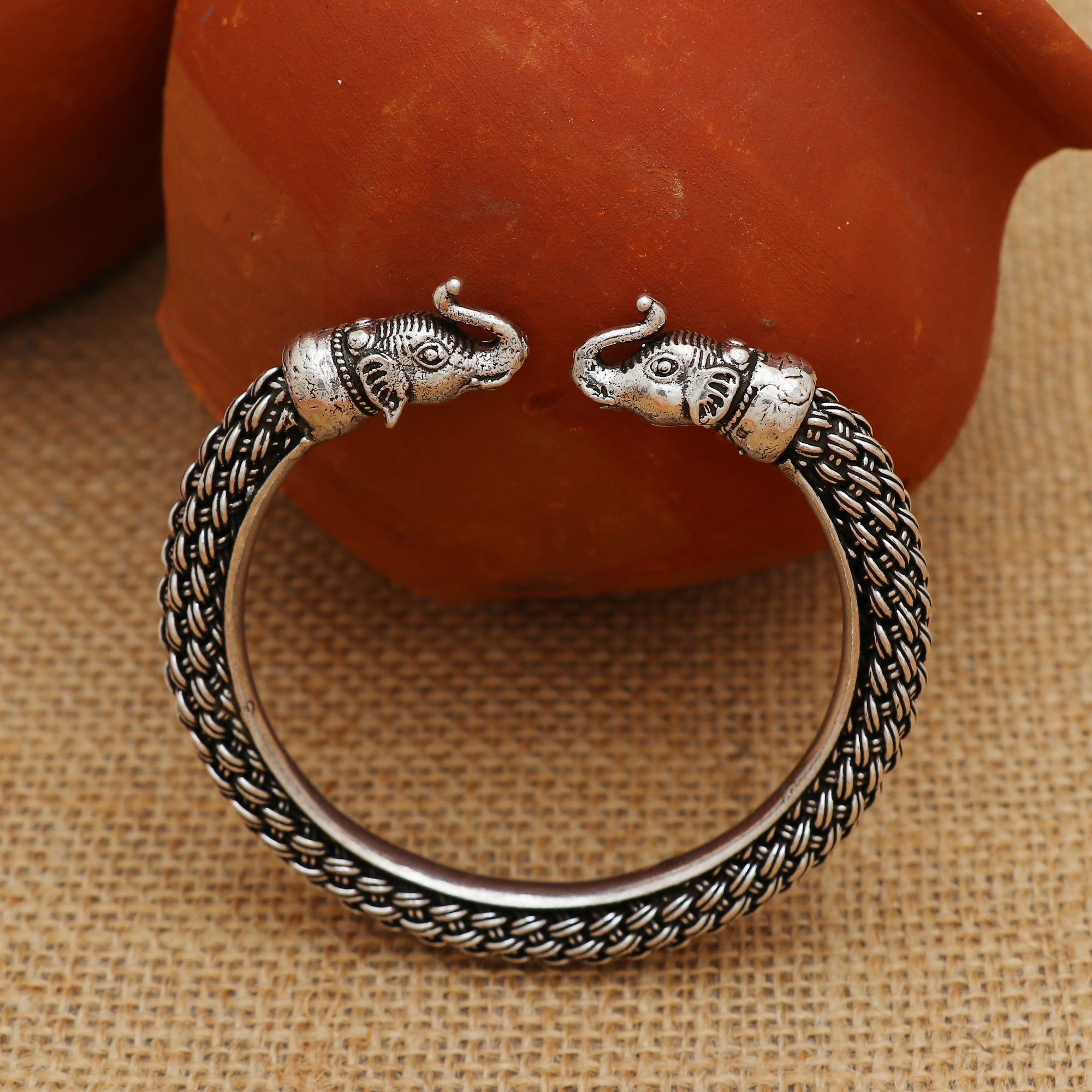 Elephant Kada Silver