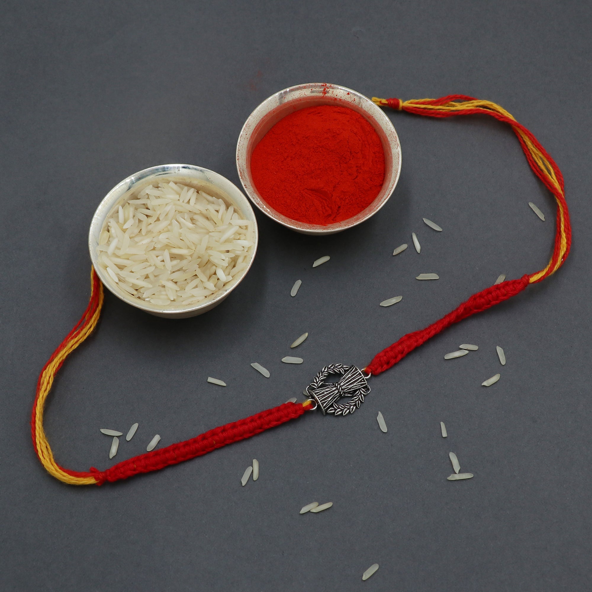 Shiva Dumroo Silver Rakhi