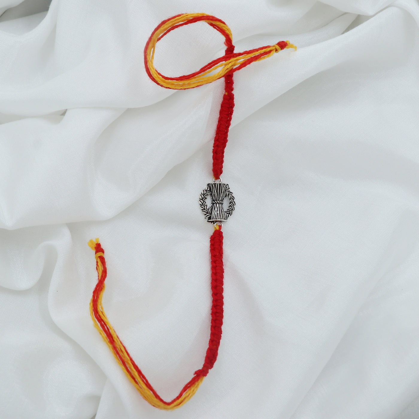 Shiva Dumroo Silver Rakhi