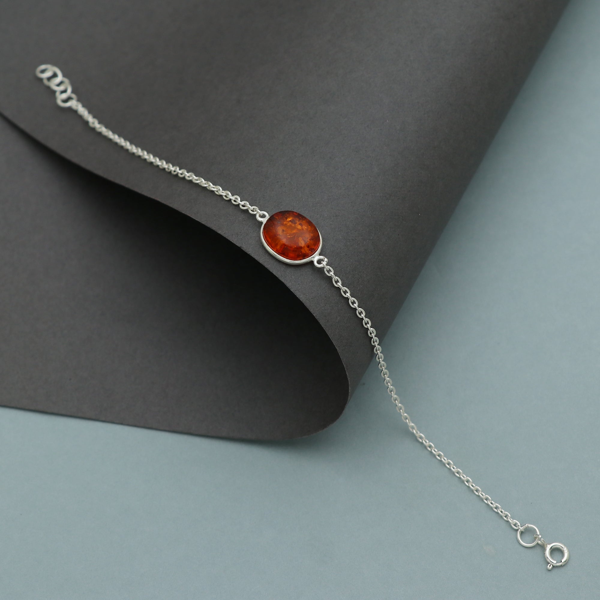 Classic Amber Oval Bracelet
