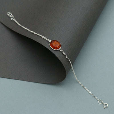 Classic Amber Oval Bracelet