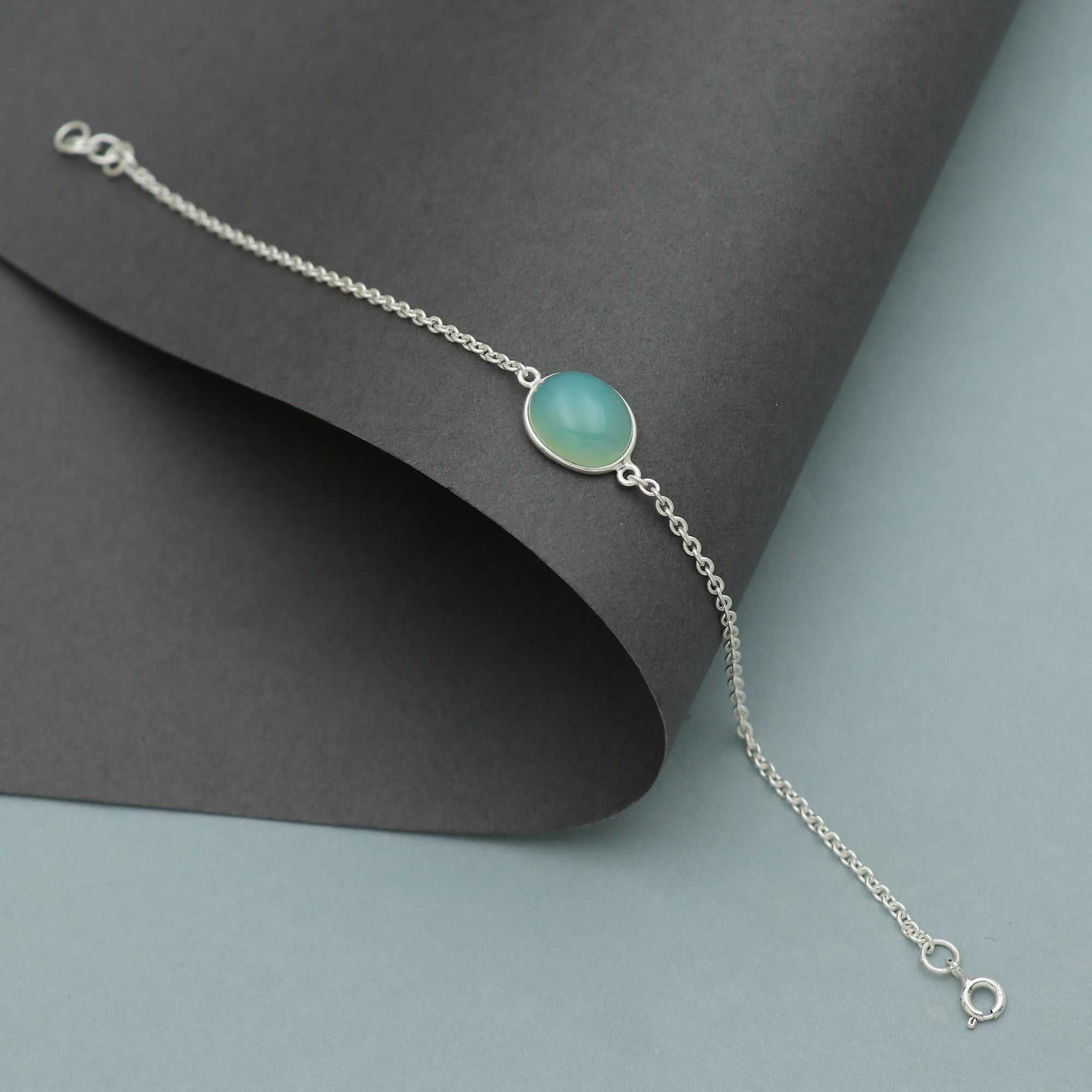 Classic Chalcedony Oval Bracelet
