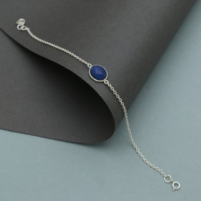 Classic Lapis Lazuli Oval Bracelet