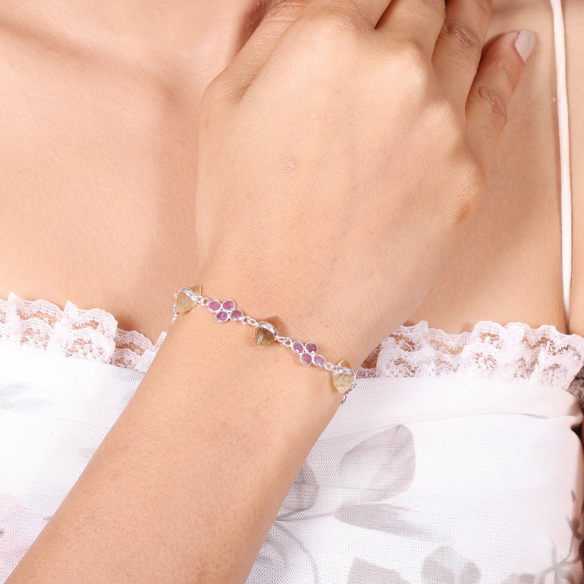 Natural Sterling Silver 925 Bracelet.