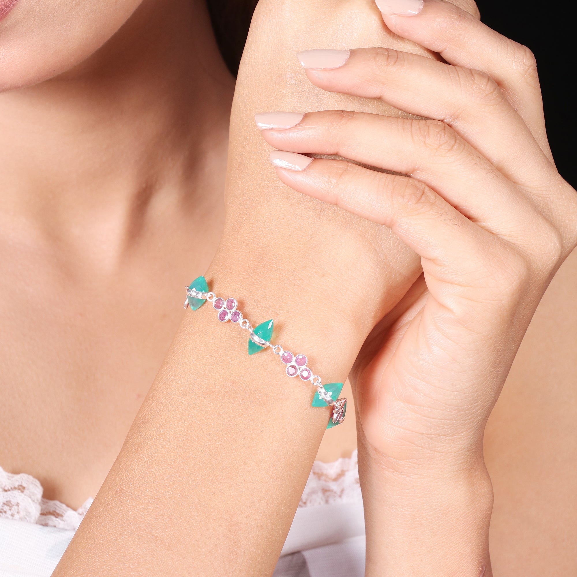 Natural Sterling Silver 925 Bracelet.