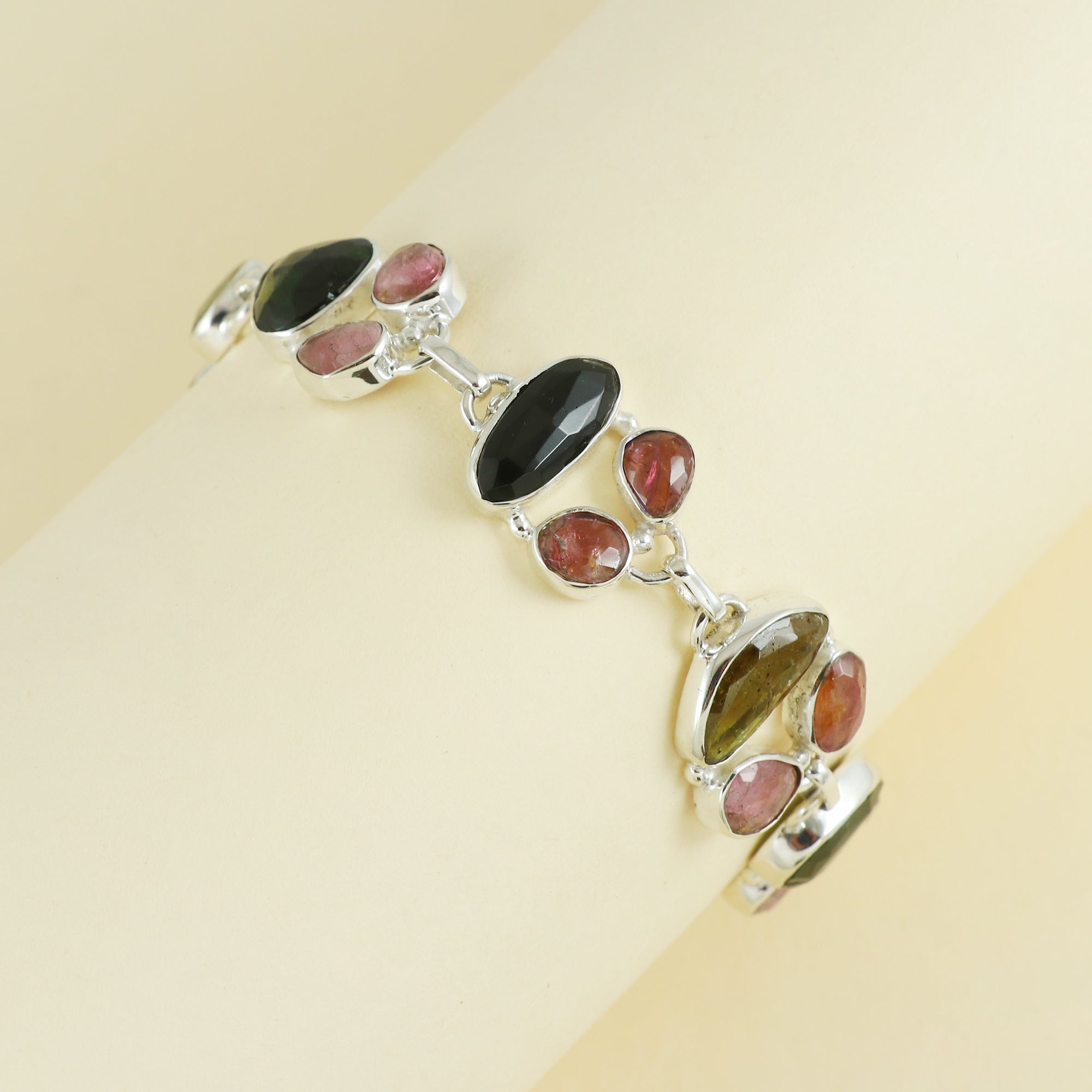 Natural Sterling Silver 925 Tourmaline, Bracelet