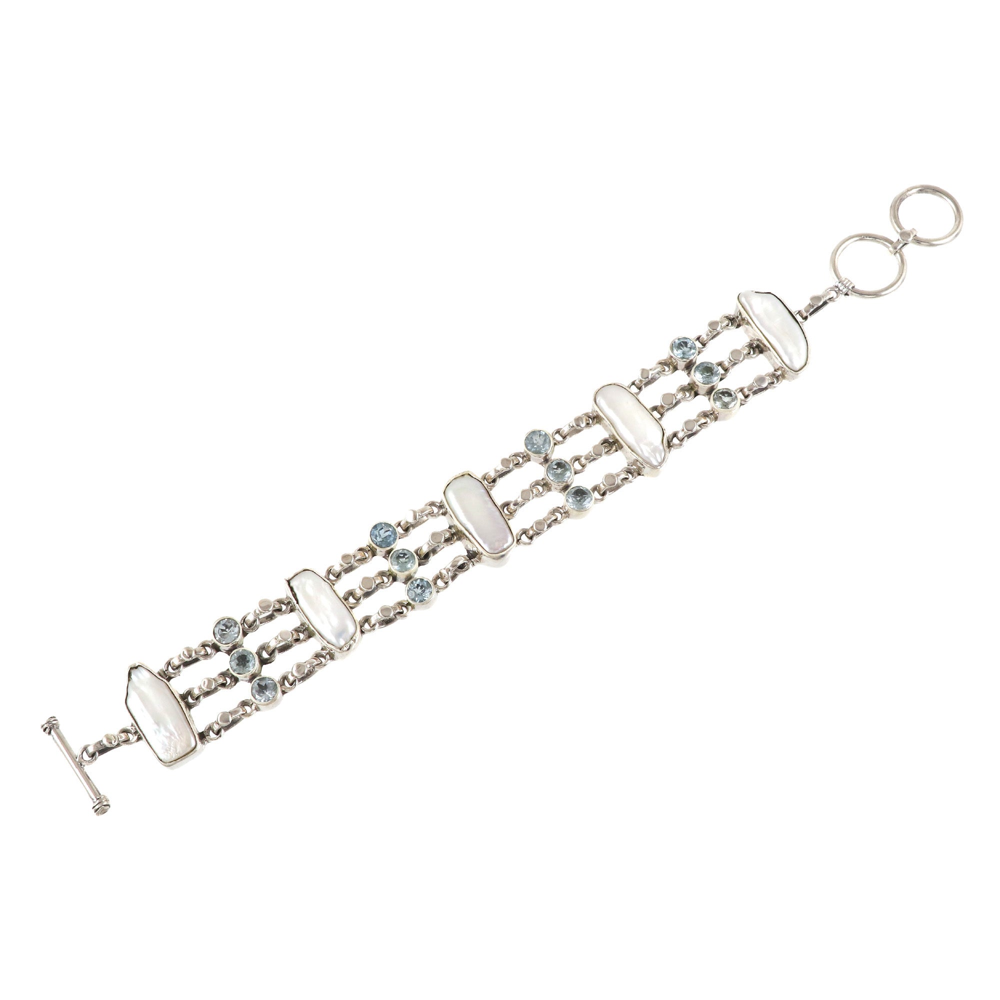 Natural Pearl Sterling Silver 925 Bracelet