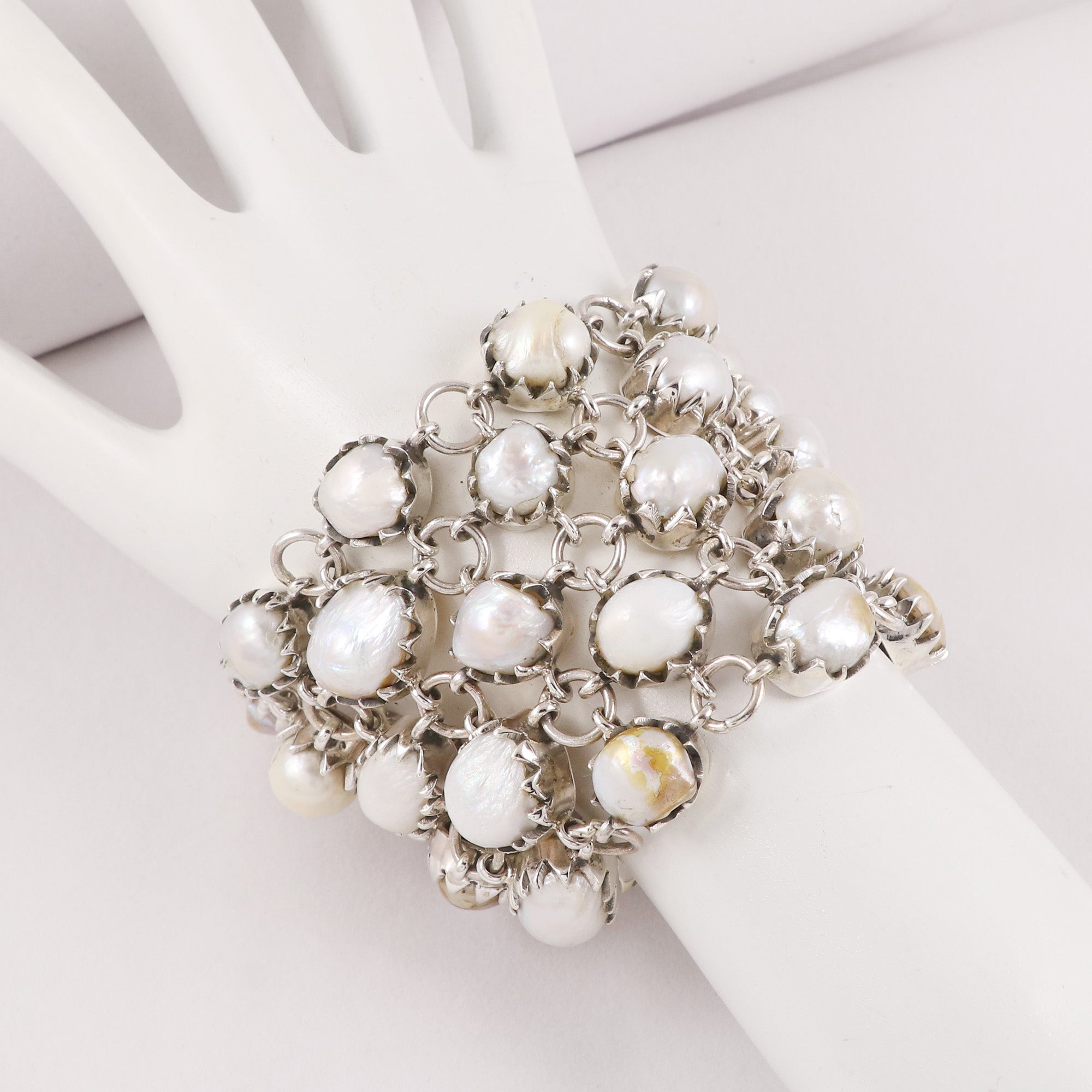 Natural Pearl Sterling Silver 925 Bracelet