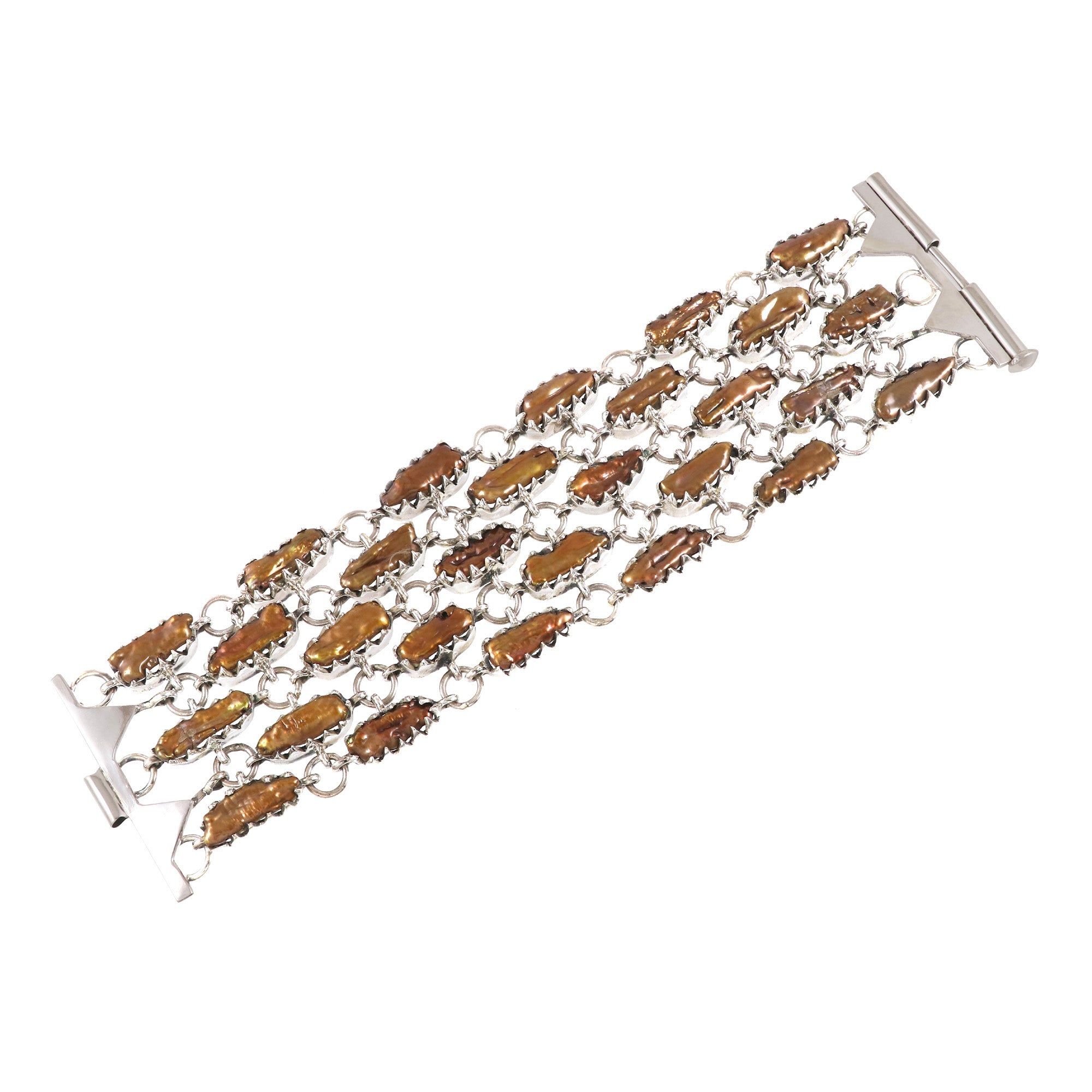Natural Pearl Sterling Silver 925 Bracelet