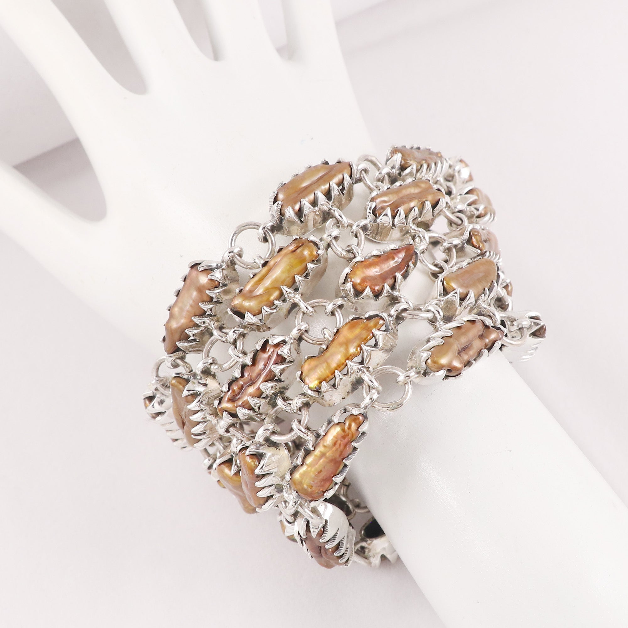 Natural Pearl Sterling Silver 925 Bracelet