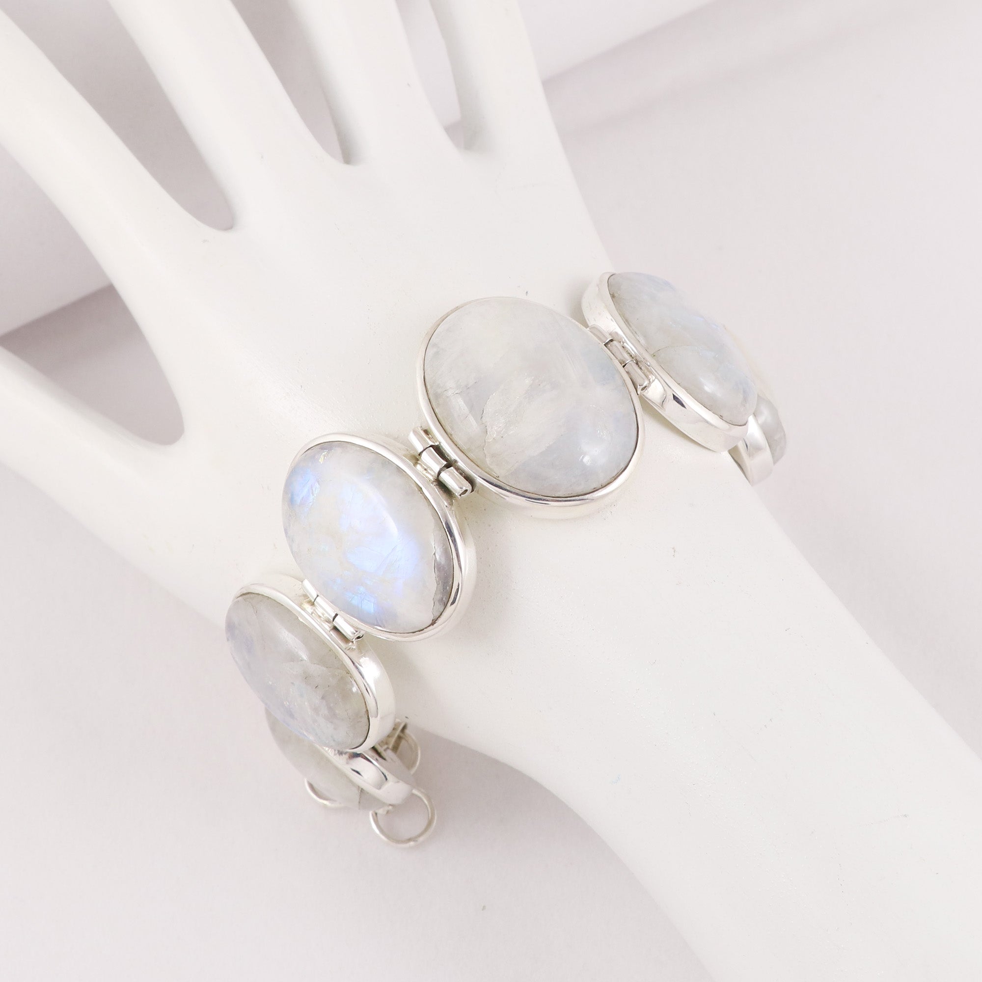 Natural Moonstone Sterling Silver 925 Bracelet