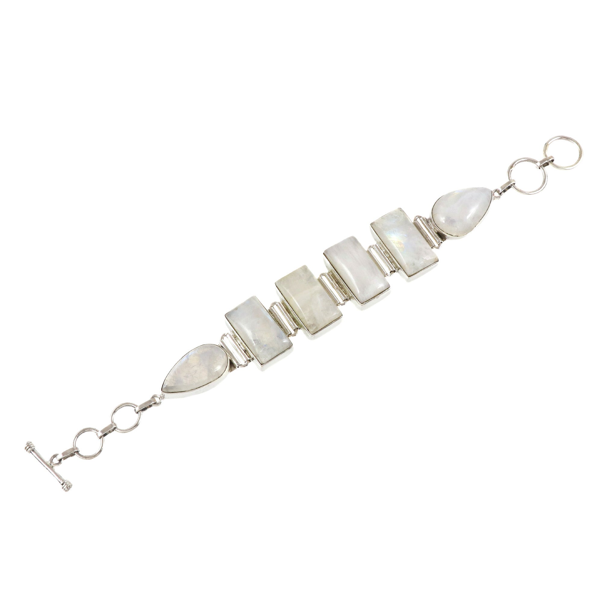 Natural Moonstone Sterling Silver 925 Bracelet