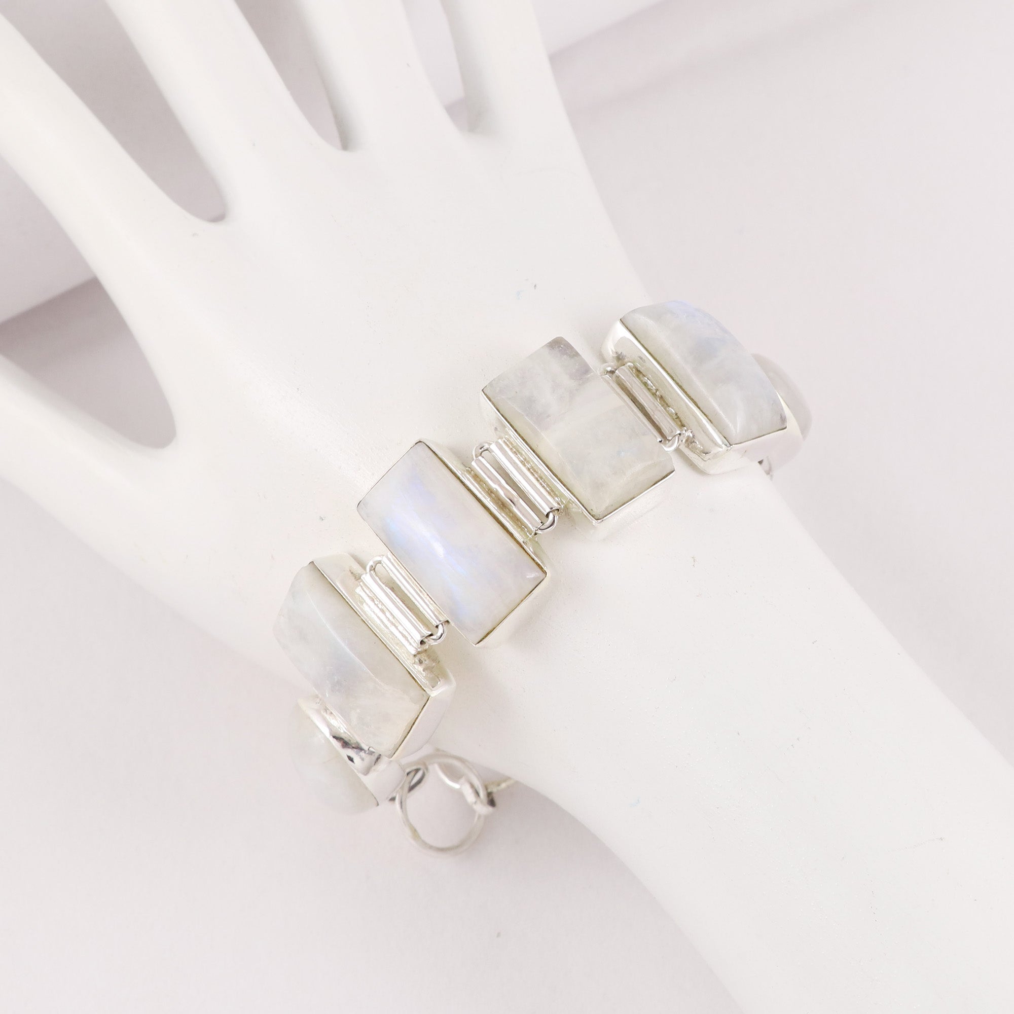 Natural Moonstone Sterling Silver 925 Bracelet