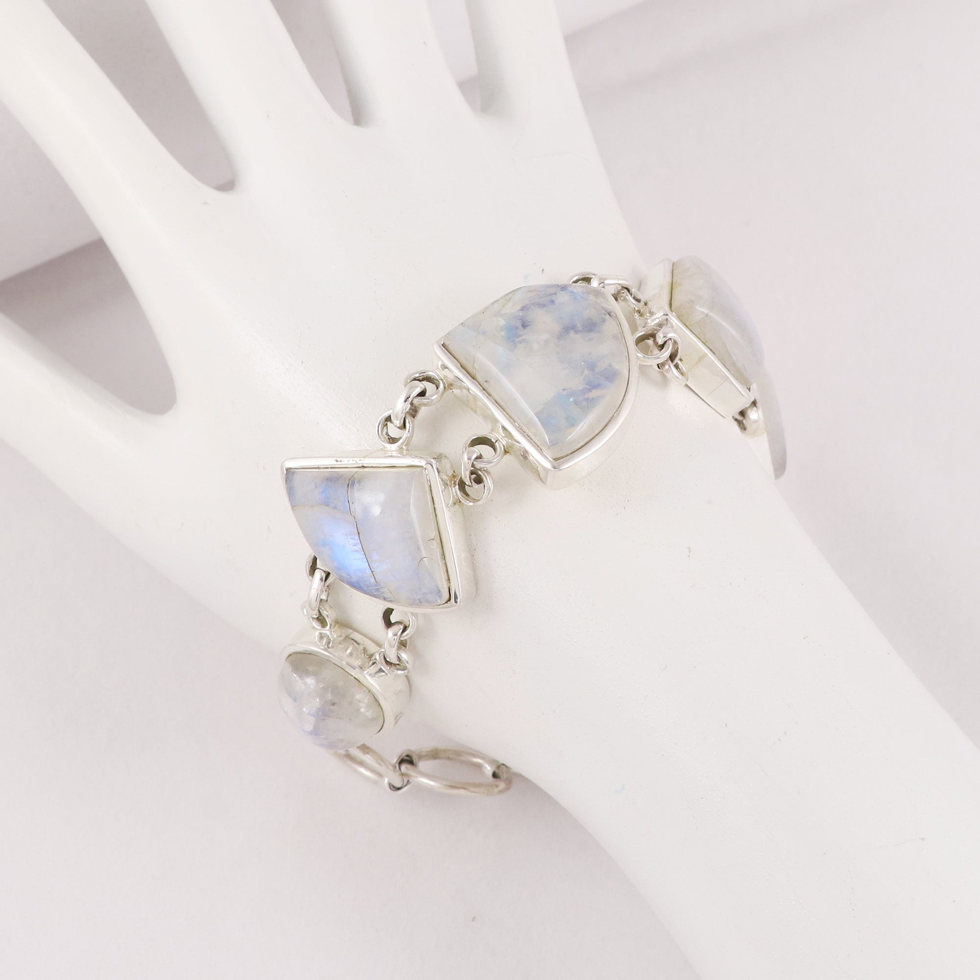 Natural Moonstone Sterling Silver 925 Bracelet