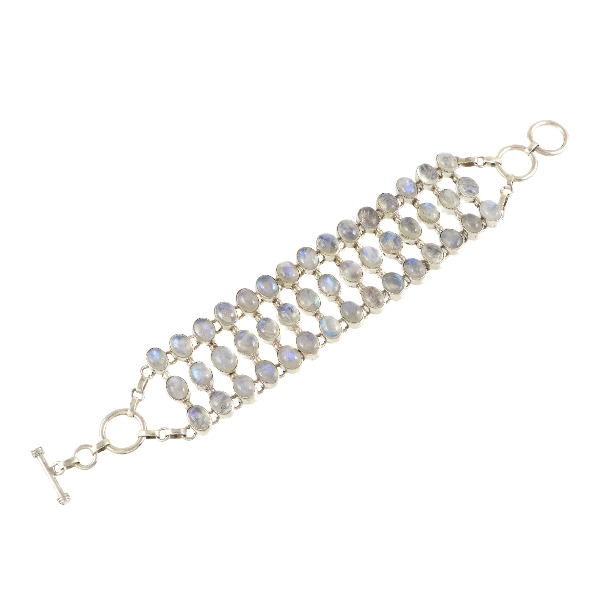Natural Moonstone Sterling Silver 925 Bracelet