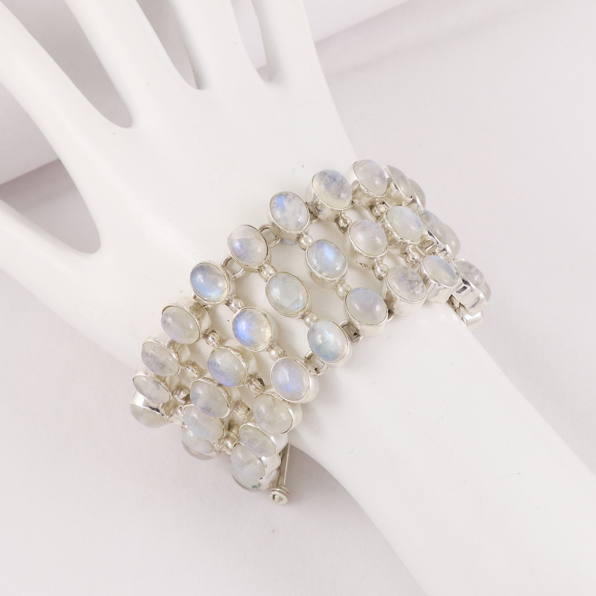 Natural Moonstone Sterling Silver 925 Bracelet