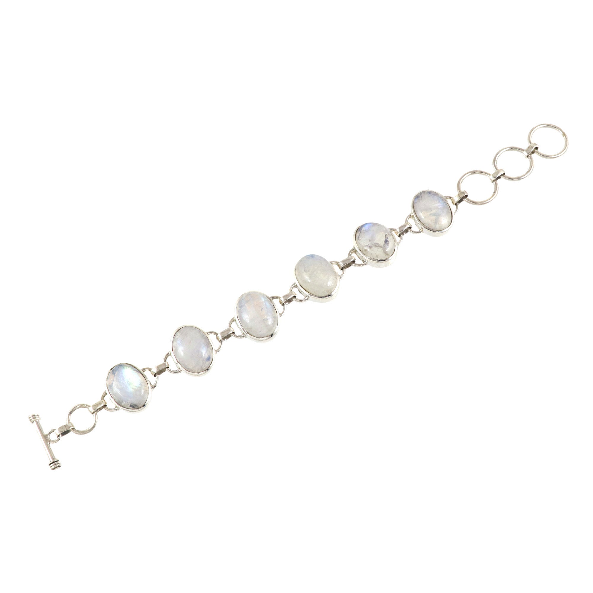 Natural Moonstone Sterling Silver 925 Bracelet