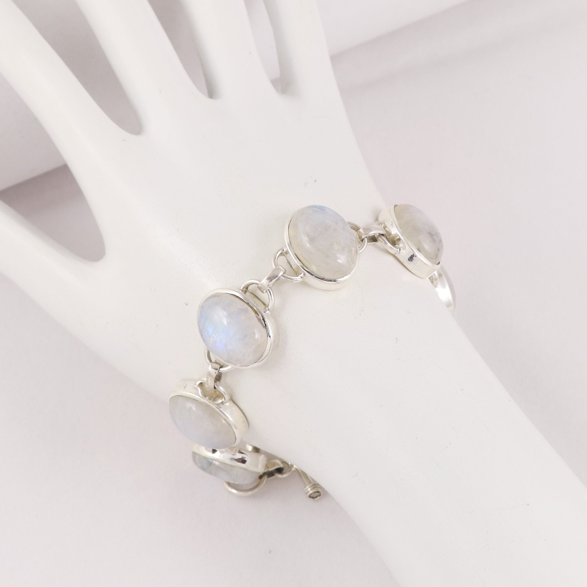Natural Moonstone Sterling Silver 925 Bracelet