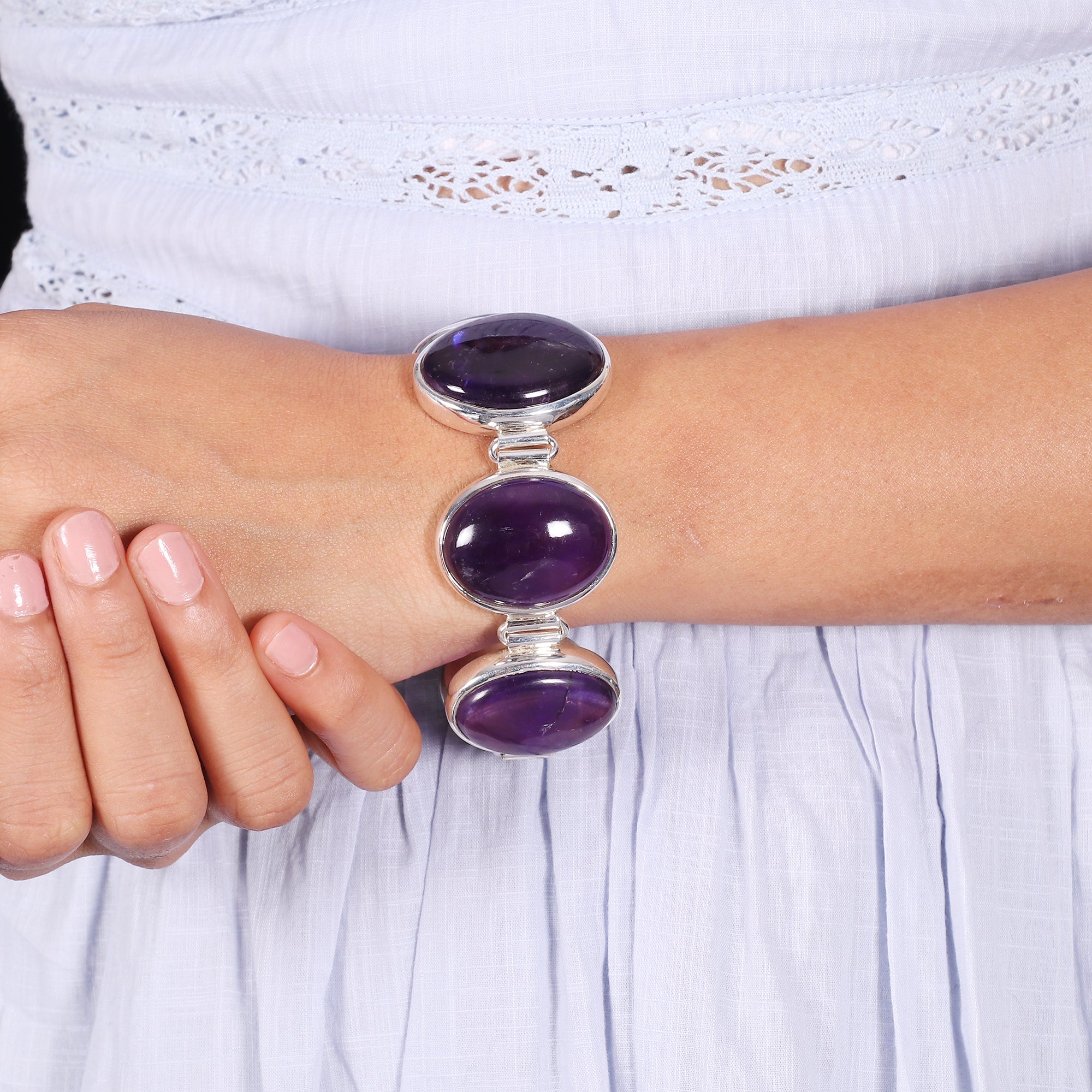 Natural Sterling Silver 925 Bracelet