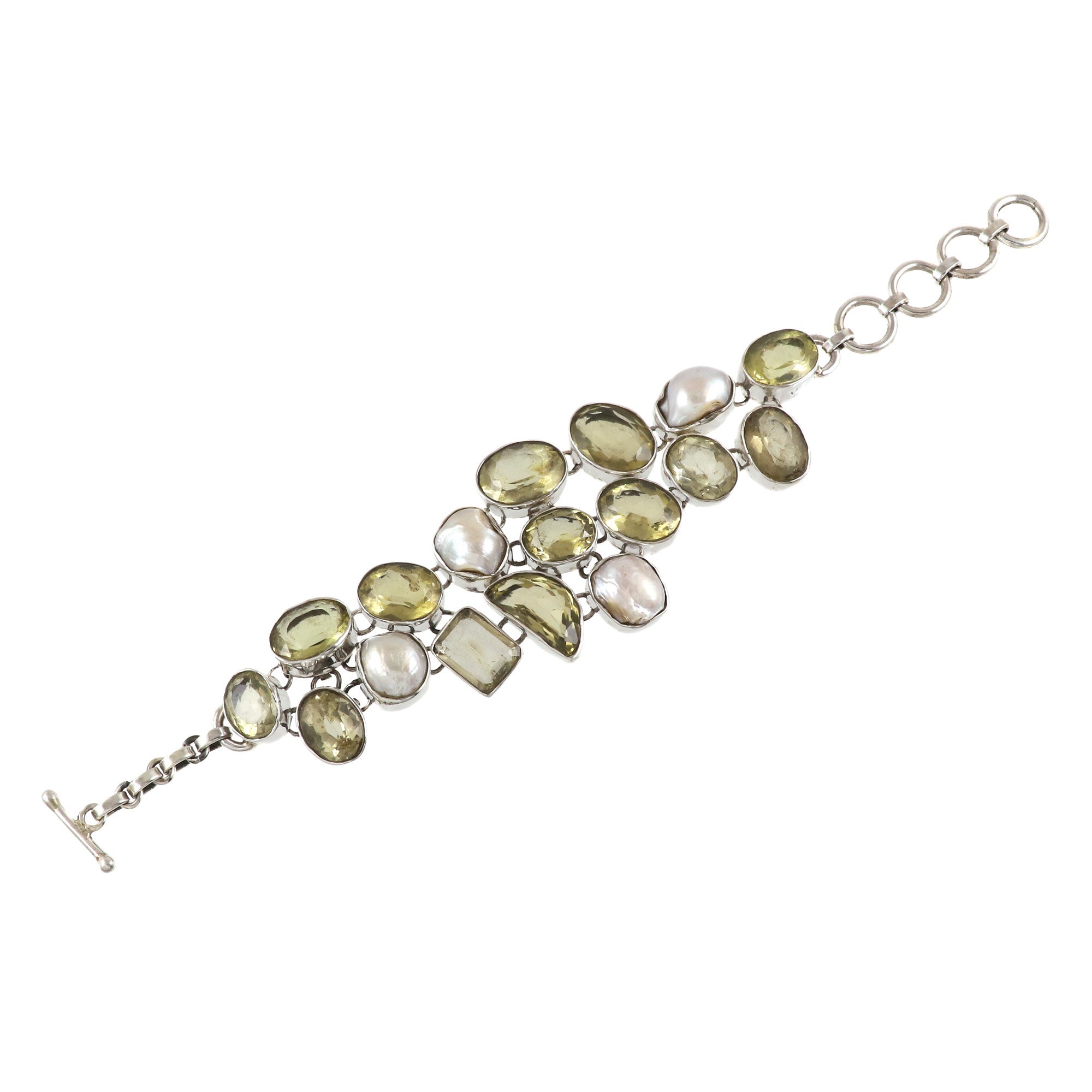 Natural Citrine Sterling Silver 925 Bracelet