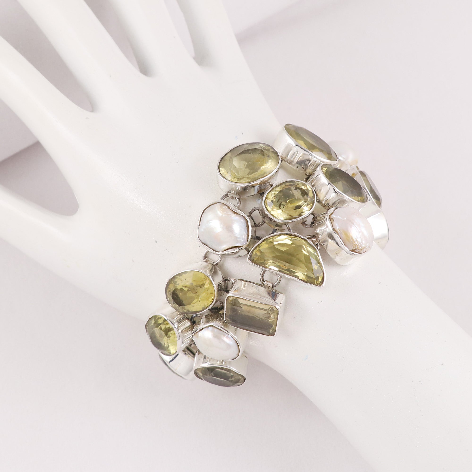 Natural Citrine Sterling Silver 925 Bracelet