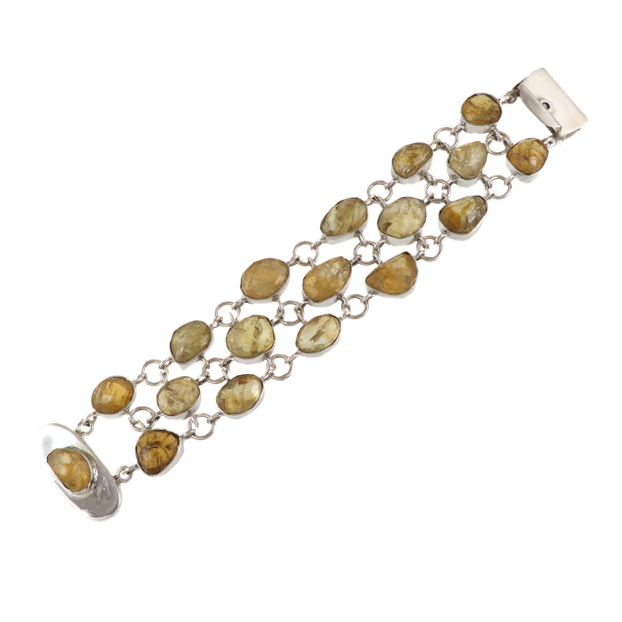 Natural Citrine Sterling Silver 925 Bracelet