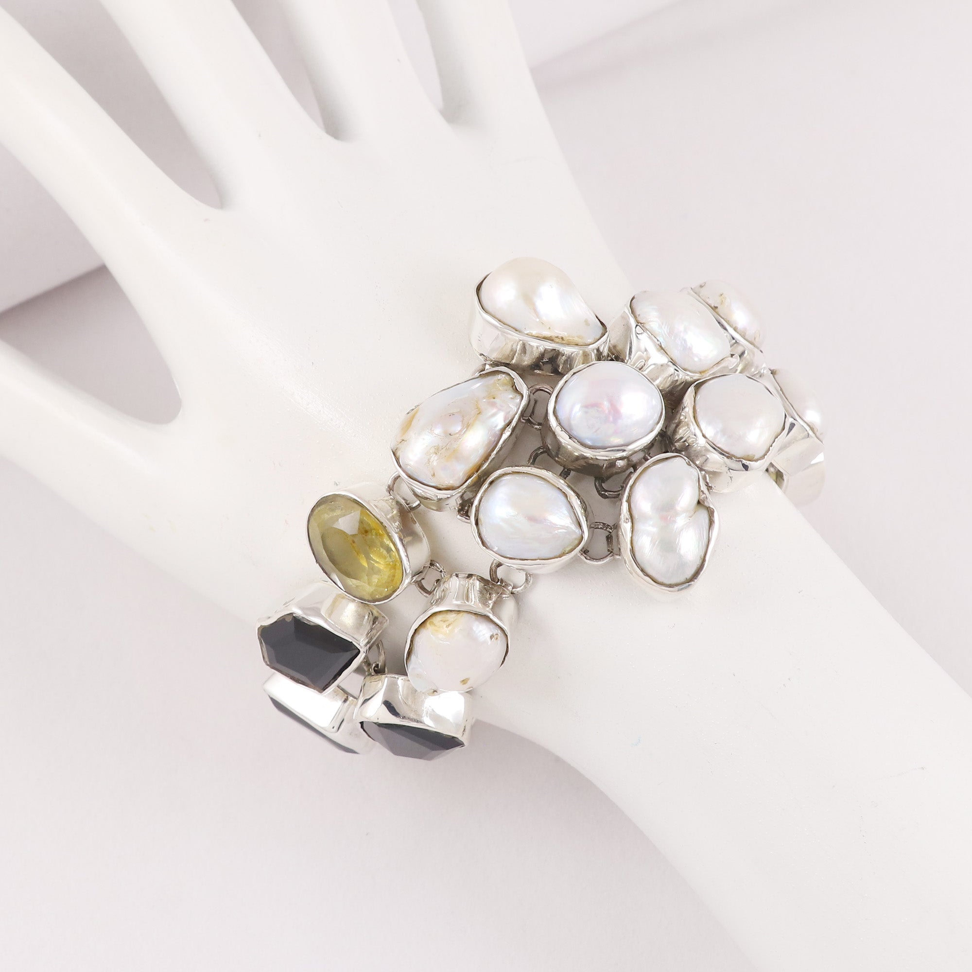 Natural Pearl Sterling Silver 925 Bracelet