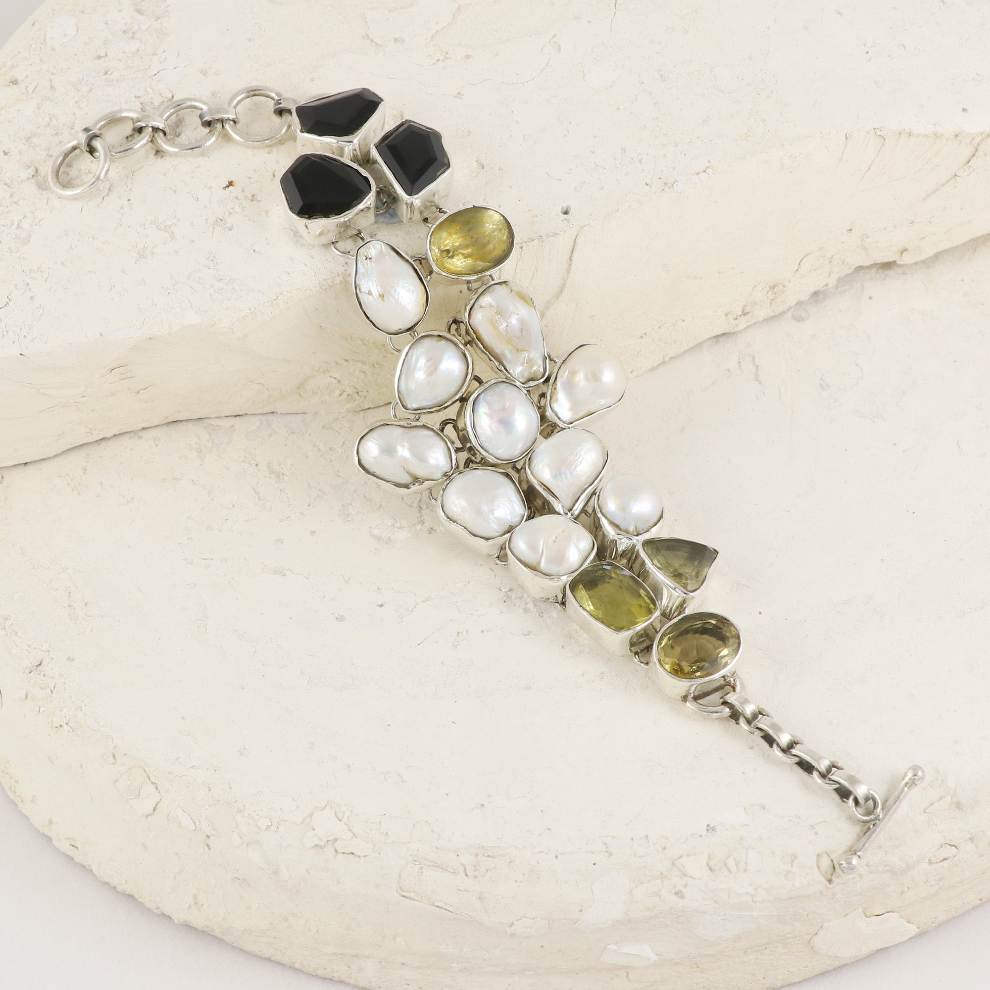 Natural Pearl Sterling Silver 925 Bracelet