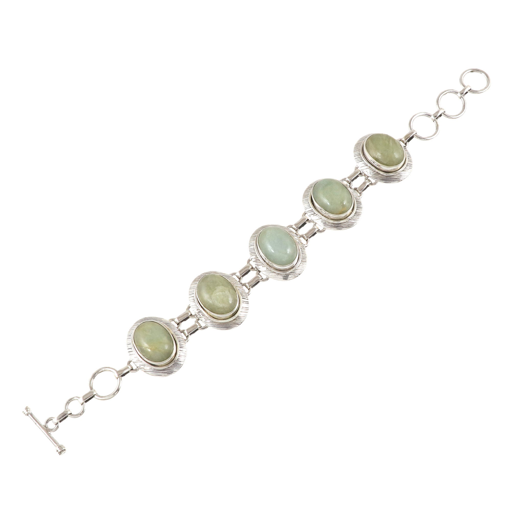 Natural Aquamarine Sterling Silver 925 Bracelet,