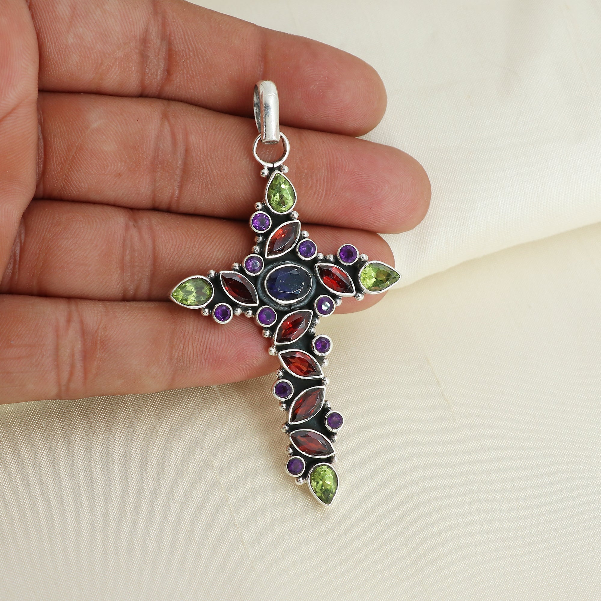 Designer Multi Stone Pendent