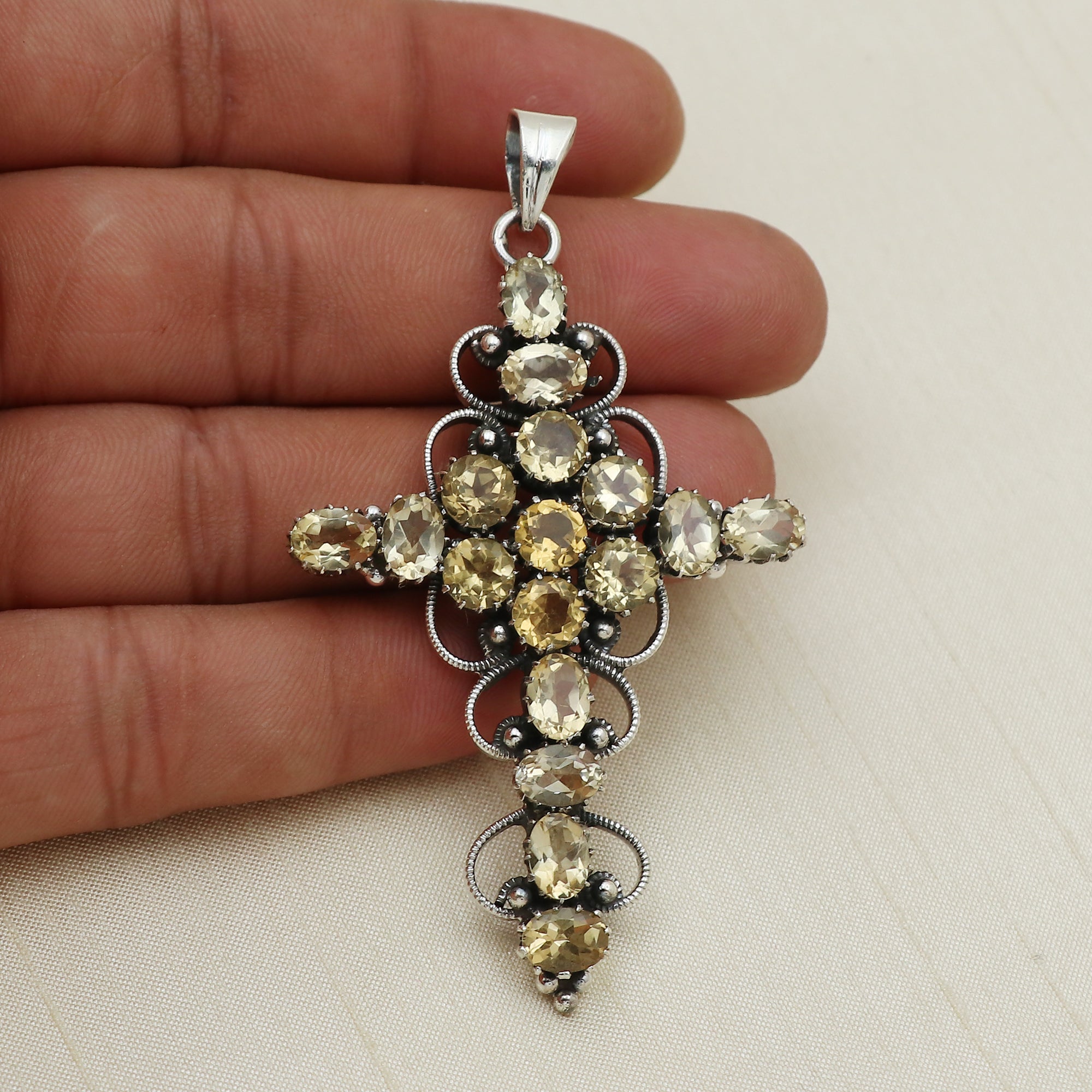 Sterling Silver Citrine Gemstone Pendant