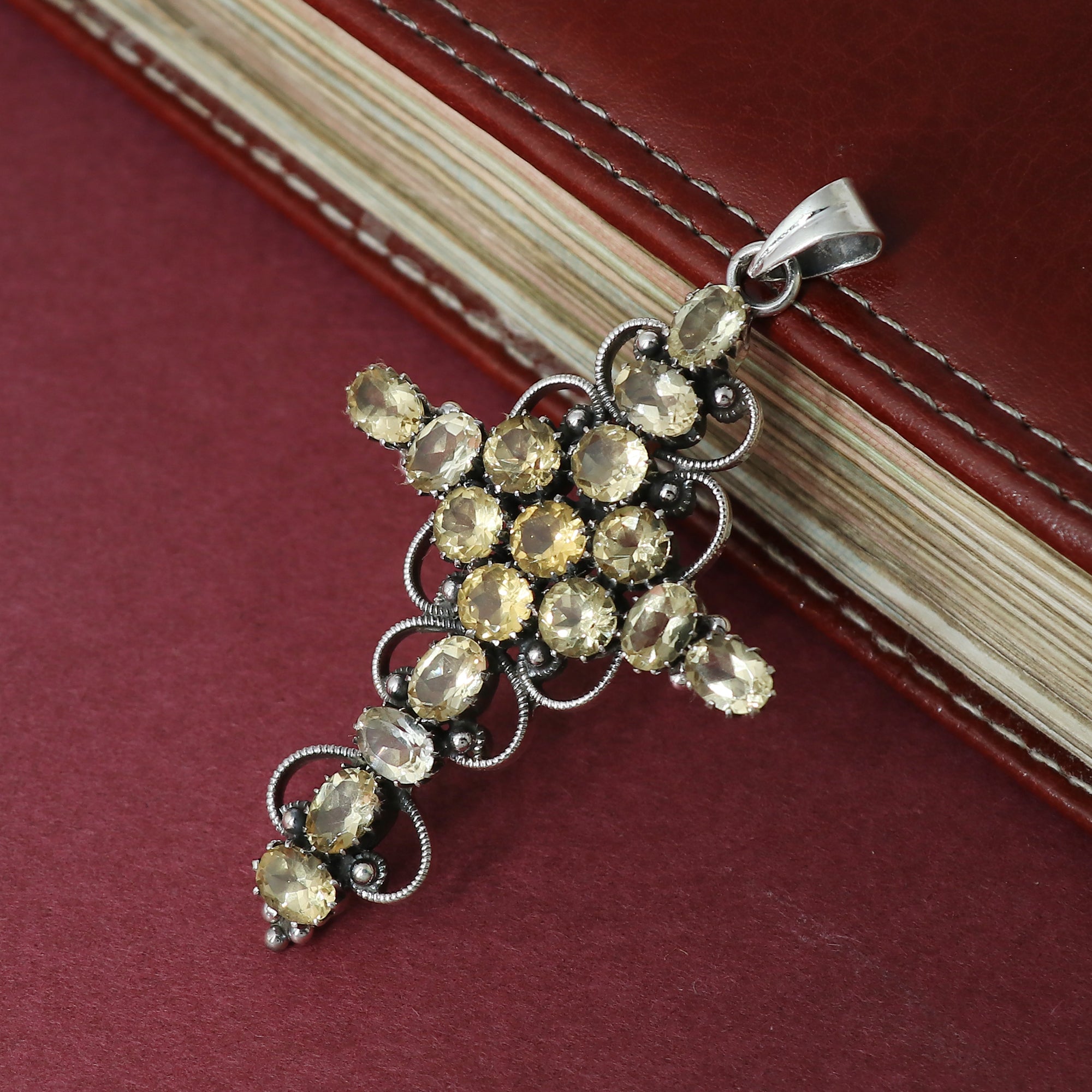 Sterling Silver Citrine Gemstone Pendant