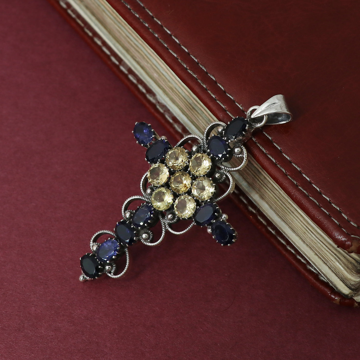 Sterling Silver Multi Gemstone Pendant