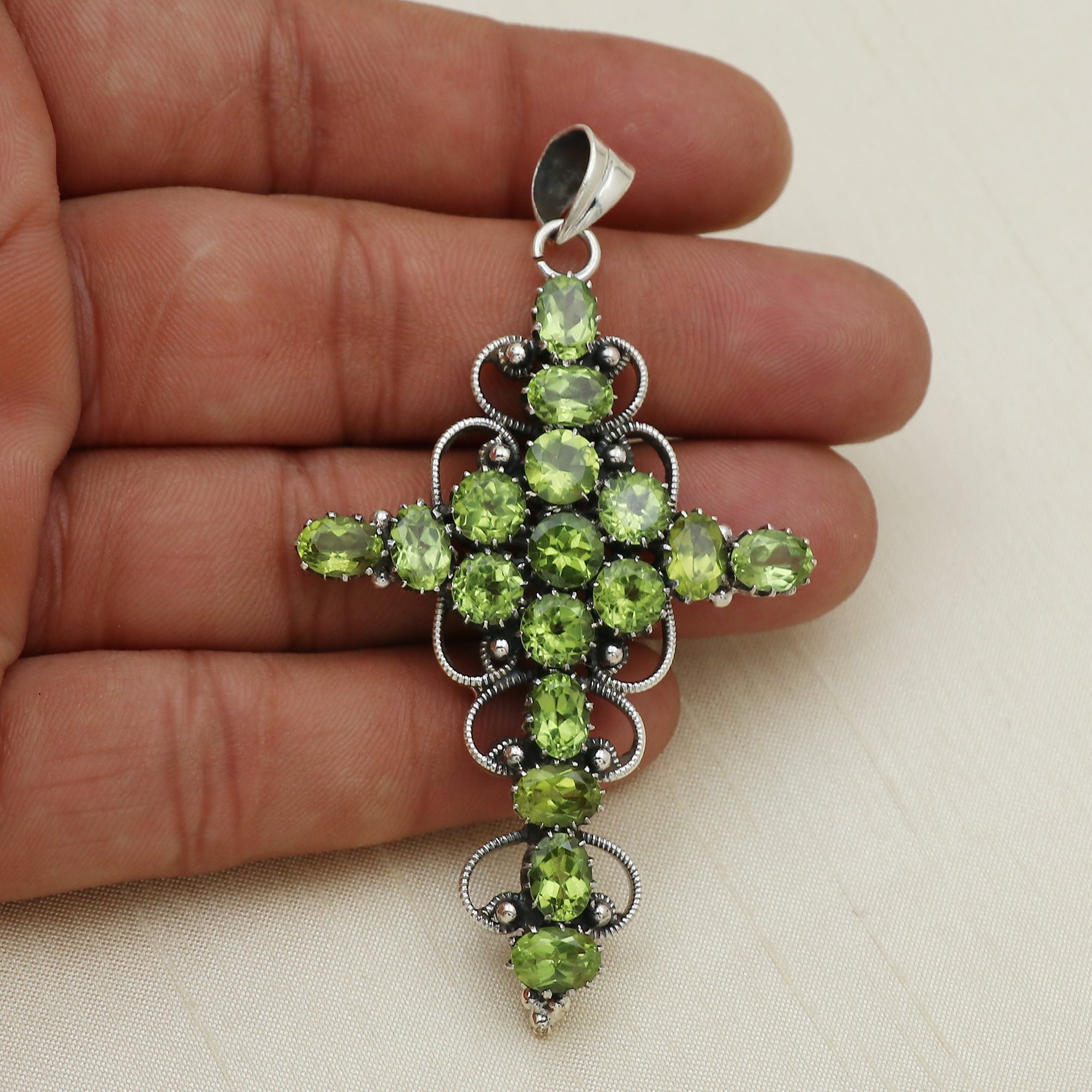 Sterling Silver Peridot Gemstone Pendant