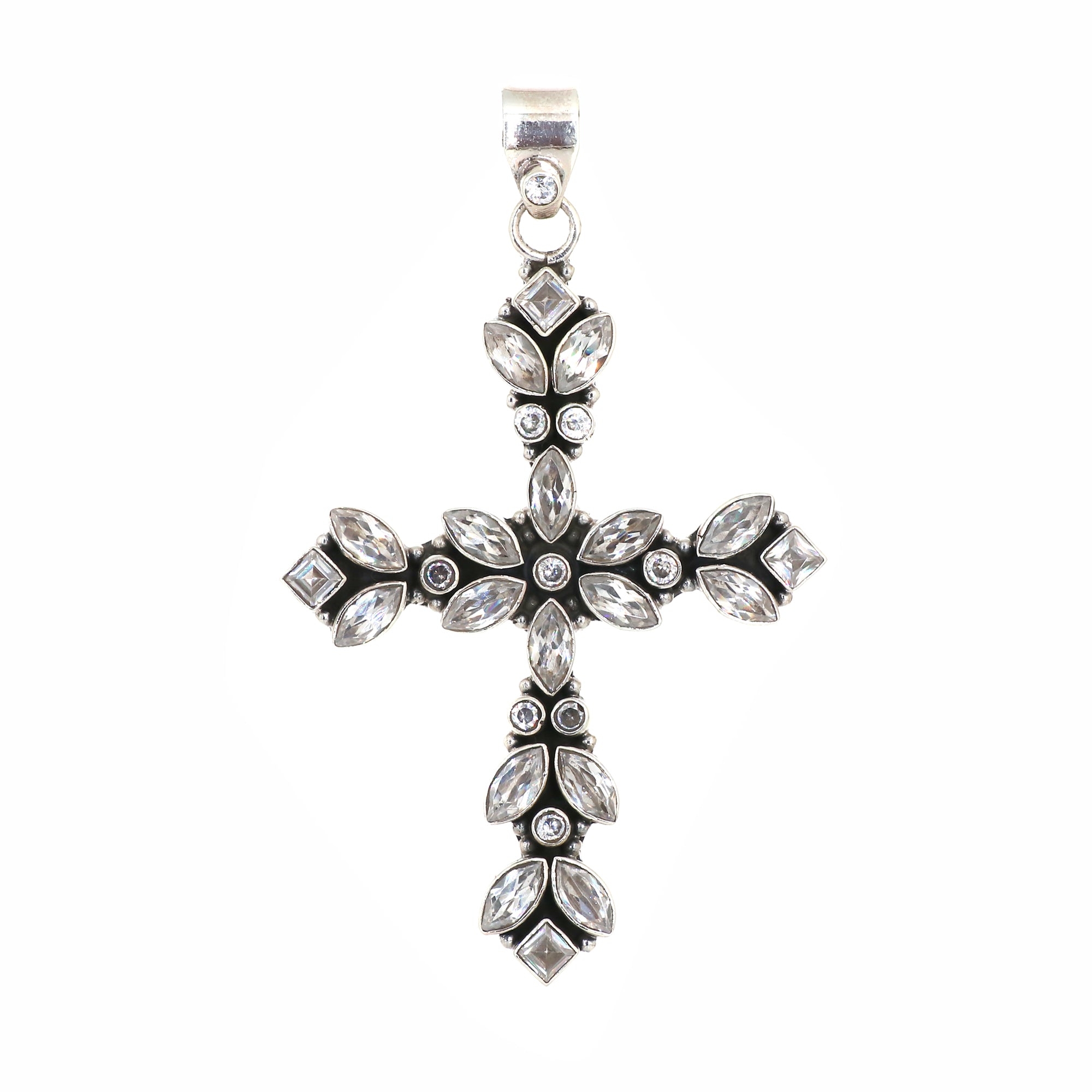 Designer Cubic Zirconia Cross Pendant