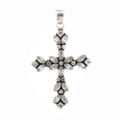 Designer Cubic Zirconia Cross Pendant