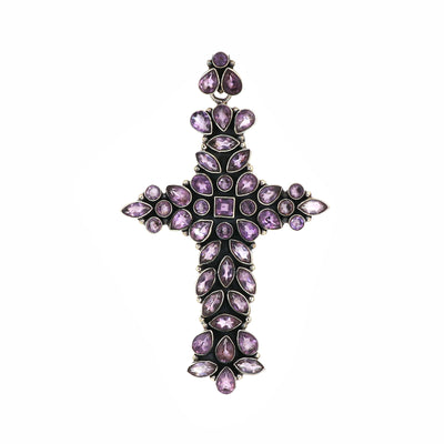 Designer Amethyst Stone Cross Pendant
