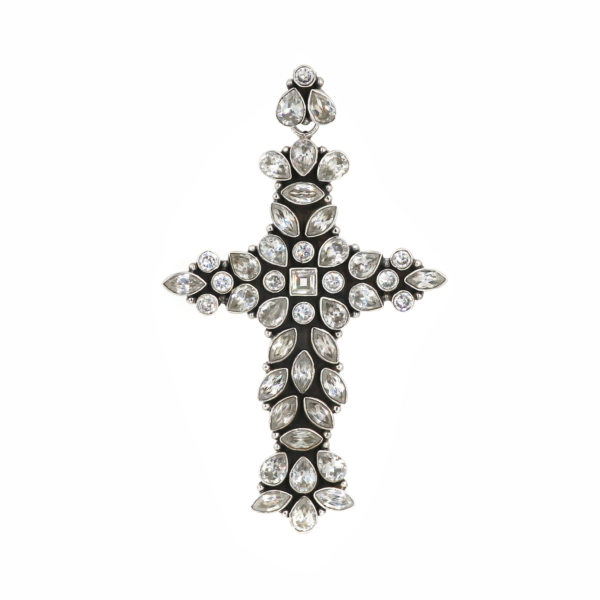 Designer Cubic Zirconia Stone Cross Pendant