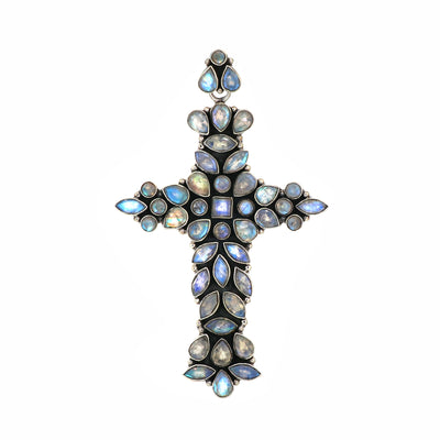 Designer Moonstone Cross Pendant