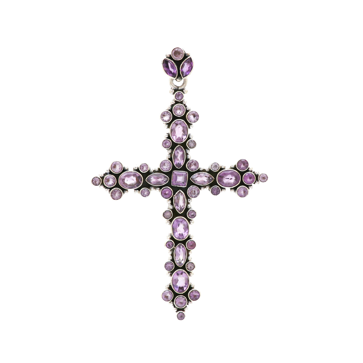 Designer Amethyst Stone Cross Pendant