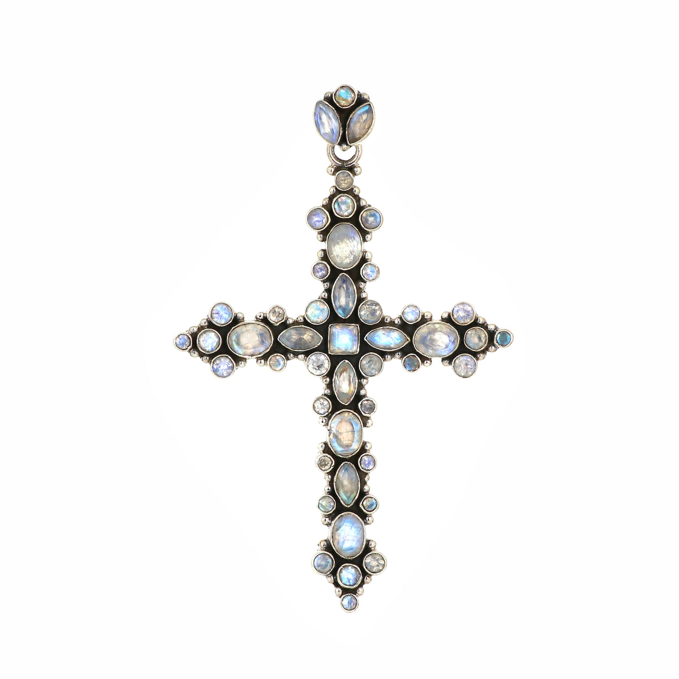 Designer Moonstone Stone Cross Pendant