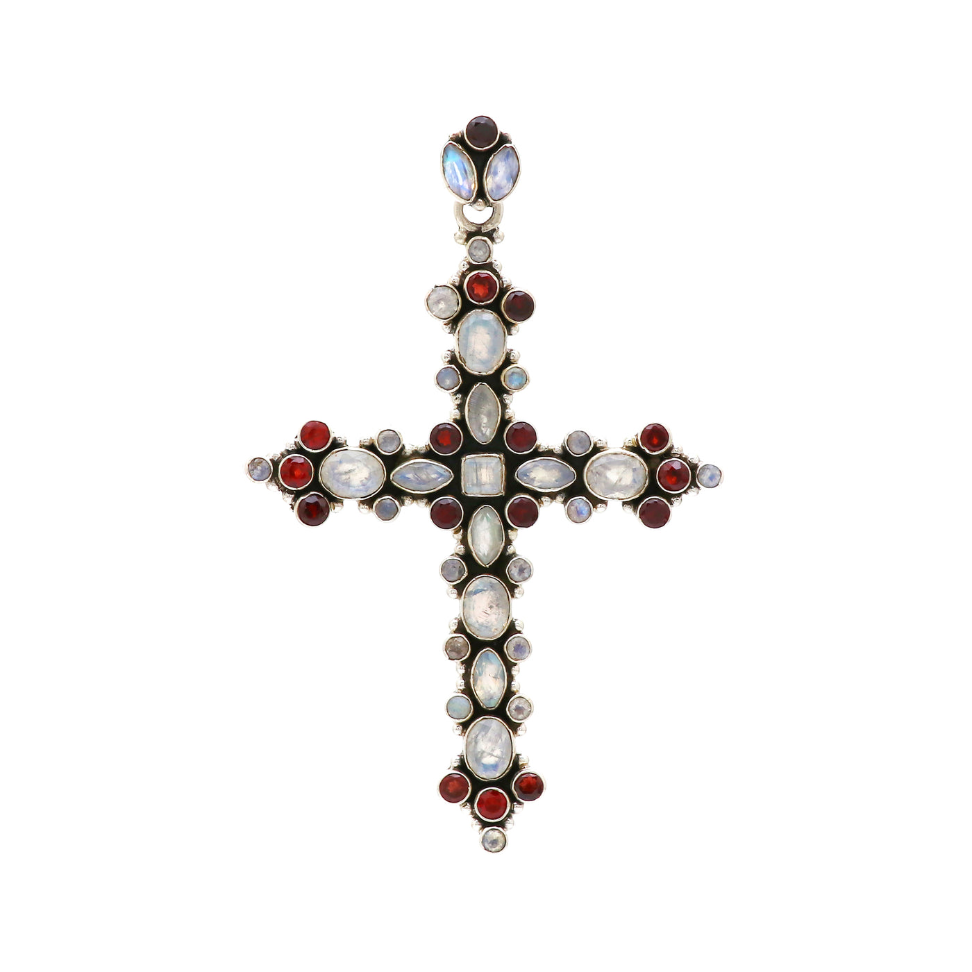 Designer Multi Stone Cross Pendant