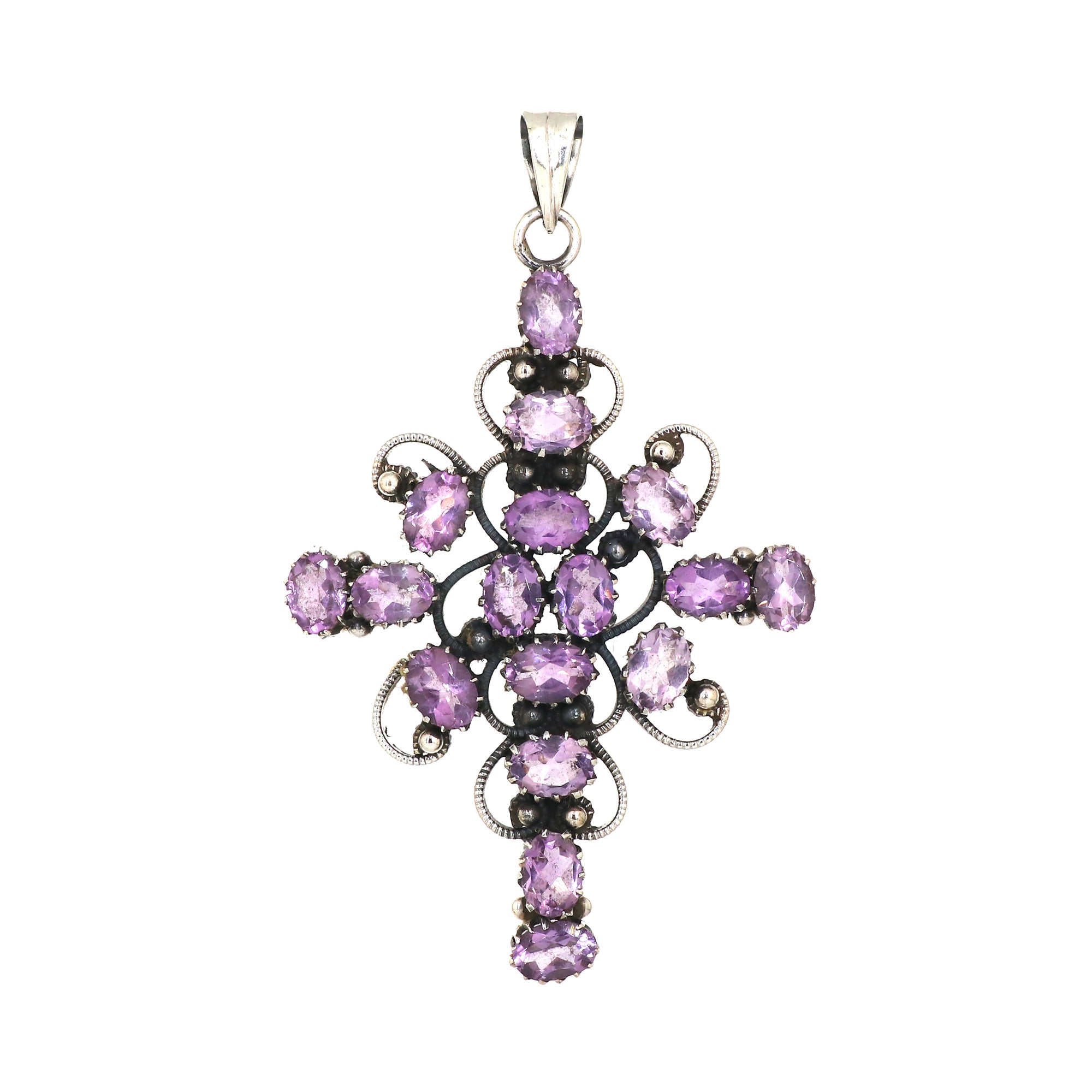 Designer Amethyst Stone Cross Pendant