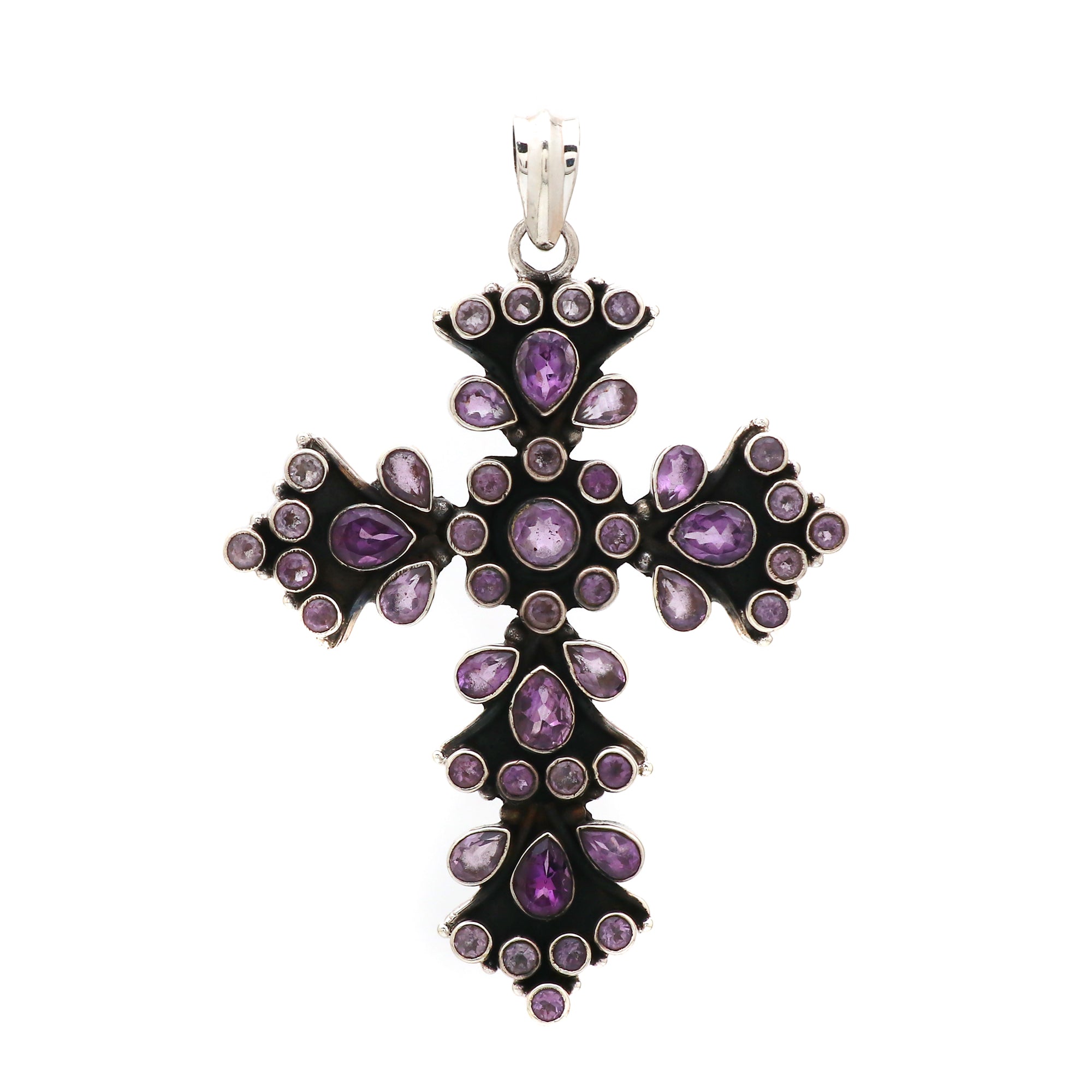 Designer Amethyst Stone Cross Pendant