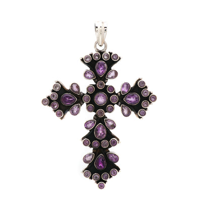Designer Amethyst Stone Cross Pendant