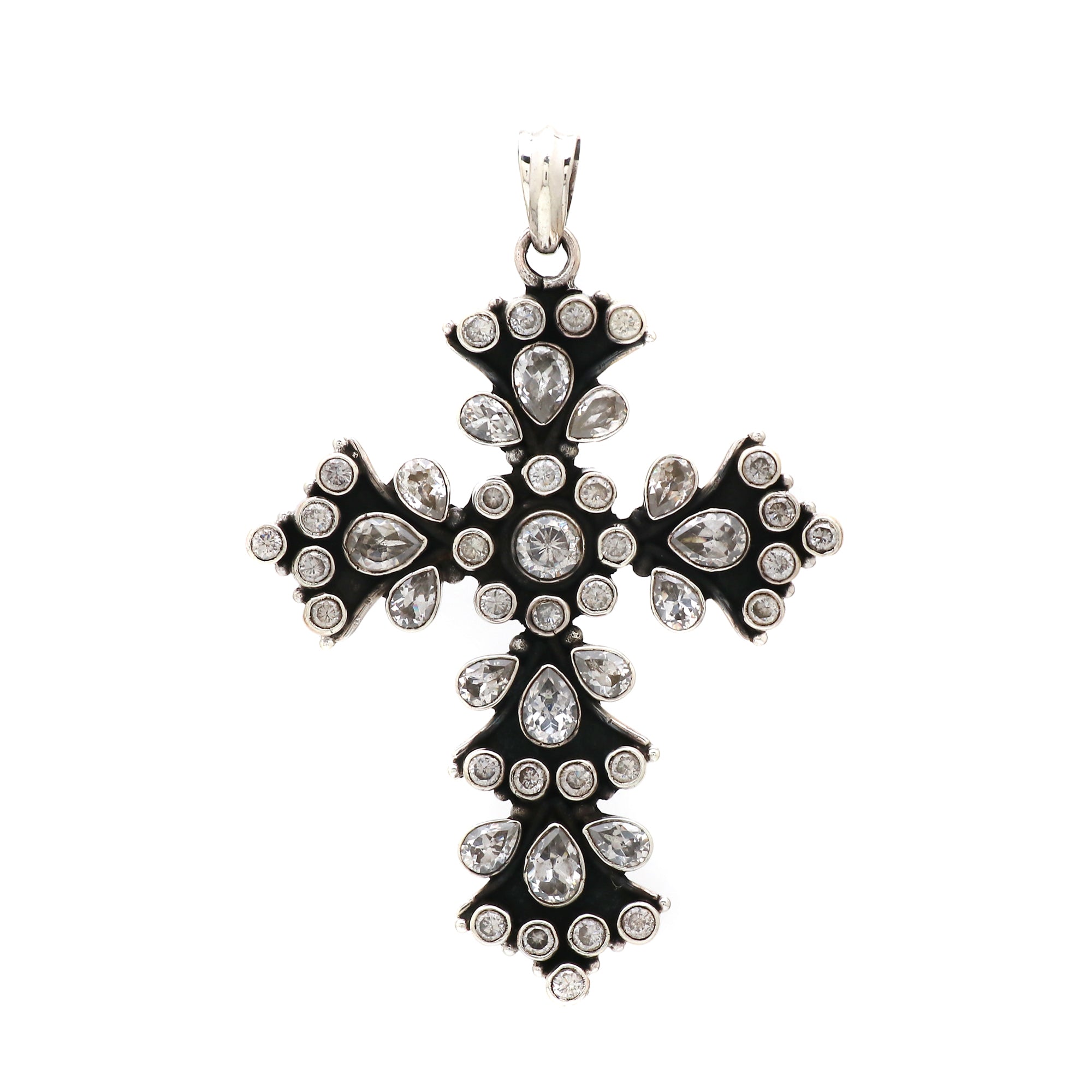 Designer Cubic Zirconia Stone Cross Pendant