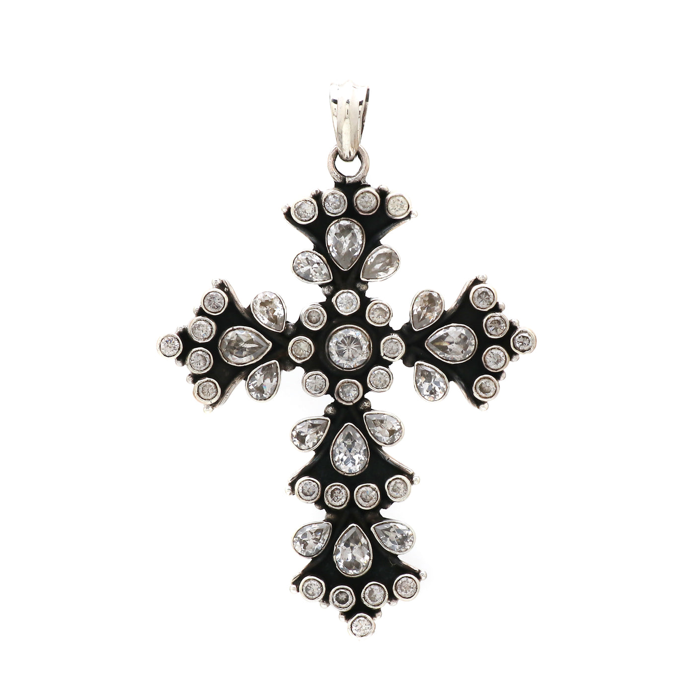 Designer Cubic Zirconia Stone Cross Pendant