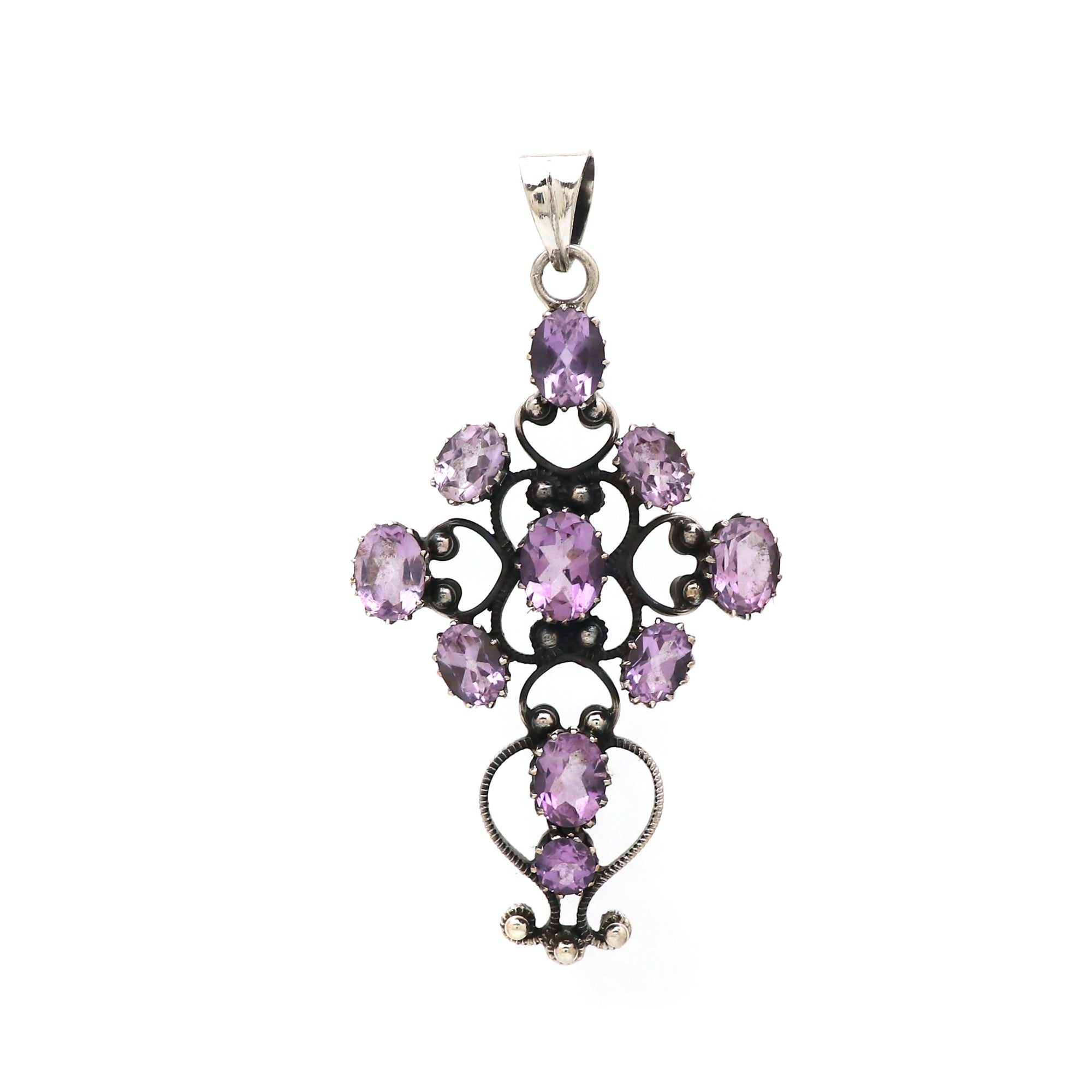 Sterling 925 Silver Amethyst Stone Pendant
