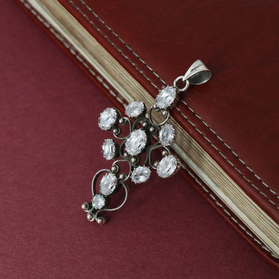 Sterling 925 Silver Cubic Zirconia Stone Pendant